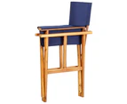 vidaXL Director's Chairs 2 pcs Solid Acacia Wood Blue