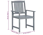 vidaXL Garden Chairs 2 pcs Grey Solid Acacia Wood