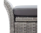 vidaXL Storage Bench with Cushion Grey 138 cm Poly Rattan