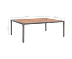 vidaXL Garden Table Grey 200x150x74 cm Poly Rattan and Acacia Wood