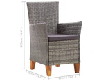 vidaXL Garden Chairs 2 pcs with Cushions Poly Rattan Grey