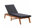vidaXL Sun Lounger with Table Poly Rattan and Solid Acacia Wood