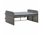 vidaXL 2 Piece Garden Lounge Set with Cushions Poly Rattan Grey