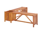 vidaXL Garden Corner Bench with Planter 117x117x40 cm Solid Acacia Wood