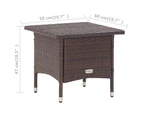 vidaXL Tea Table Brown 50x50x47 cm Poly Rattan