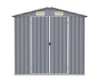 Garden Shed Grey 205x129x183 cm Galvanised Steel