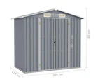 Garden Shed Grey 205x129x183 cm Galvanised Steel