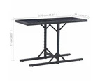 vidaXL Garden Table Black 110x53x72 cm Glass and Poly Rattan