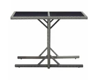 vidaXL Garden Table Anthracite 110x53x72 cm Glass and Poly Rattan
