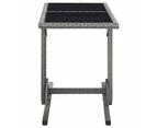 vidaXL Garden Table Anthracite 110x53x72 cm Glass and Poly Rattan