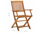 vidaXL Folding Outdoor Chairs 4 pcs Solid Acacia Wood