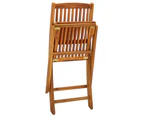 vidaXL Folding Outdoor Chairs 2 pcs Solid Acacia Wood