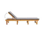 vidaXL Folding Sun Lounger with Cushion Solid Acacia Wood