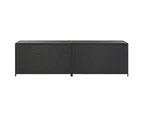 Garden Storage Box Poly Rattan 200x50x60 cm Black