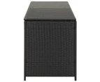 Garden Storage Box Poly Rattan 200x50x60 cm Black