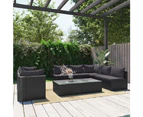 vidaXL 9 Piece Garden Lounge Set with Cushions Poly Rattan Black