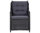 vidaXL Garden Chairs 2 pcs with Cushions Poly Rattan Black