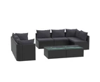 vidaXL 9 Piece Garden Lounge Set with Cushions Poly Rattan Black