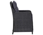 vidaXL Garden Chairs 2 pcs with Cushions Poly Rattan Black