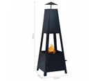 vidaXL Fire Pit Black 35x35x99 cm Steel