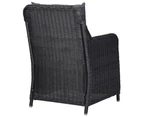 vidaXL Garden Chairs 2 pcs with Cushions Poly Rattan Black