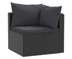 vidaXL 9 Piece Garden Lounge Set with Cushions Poly Rattan Black