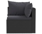 vidaXL 9 Piece Garden Lounge Set with Cushions Poly Rattan Black