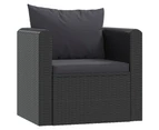 vidaXL 9 Piece Garden Lounge Set with Cushions Poly Rattan Black