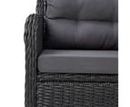 vidaXL Garden Chairs 2 pcs with Cushions Poly Rattan Black