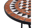 Mosaic Bistro Table Brown 60cm Ceramic