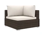 5 Piece Garden Lounge Set with Cushions Poly Rattan Brown