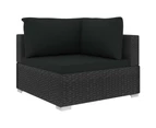 vidaXL 13 Piece Garden Lounge Set with Cushions Poly Rattan Black