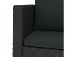 2 Piece Garden Lounge Set with Cushions Poly Rattan Black