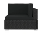 vidaXL Sectional Corner Chair 1 pc with Cushions Poly Rattan Black