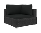 4 Piece Garden Lounge Set with Cushions Poly Rattan Black