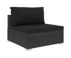 vidaXL 4 Piece Garden Lounge Set with Cushions Poly Rattan Black