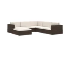 vidaXL Sectional Corner Chair 1 pc with Cushions Poly Rattan Black