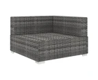 vidaXL Sectional Corner Chair 1 pc with Cushions Poly Rattan Grey