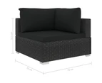 4 Piece Garden Lounge Set with Cushions Poly Rattan Black