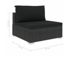 vidaXL 4 Piece Garden Lounge Set with Cushions Poly Rattan Black