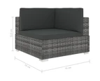 vidaXL Sectional Corner Chair 1 pc with Cushions Poly Rattan Grey