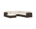 vidaXL Sectional Corner Chair 1 pc with Cushions Poly Rattan Grey