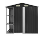 vidaXL Garden Shed with Rack Anthracite 205x130x183 cm Iron