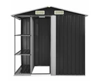 vidaXL Garden Shed with Rack Anthracite 205x130x183 cm Iron