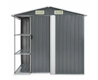 vidaXL Garden Shed with Rack Grey 205x130x183 cm Iron