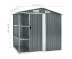 vidaXL Garden Shed with Rack Grey 205x130x183 cm Iron