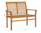 vidaXL Garden Bench 112 cm Solid Teak Wood