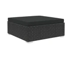 7 Piece Garden Lounge Set with Cushions Poly Rattan Black