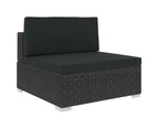 vidaXL 7 Piece Garden Lounge Set with Cushions Poly Rattan Black