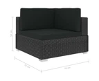 vidaXL 7 Piece Garden Lounge Set with Cushions Poly Rattan Black